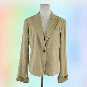 Lafayette 148 Striped Blazer Jacket Linen Silk‎ Size 8